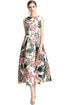 Enthralling & Captivating Vintage Floral Printed Flared, A-Line Formal, Cocktail, Wedding Guest, Party Quinceanera Dress